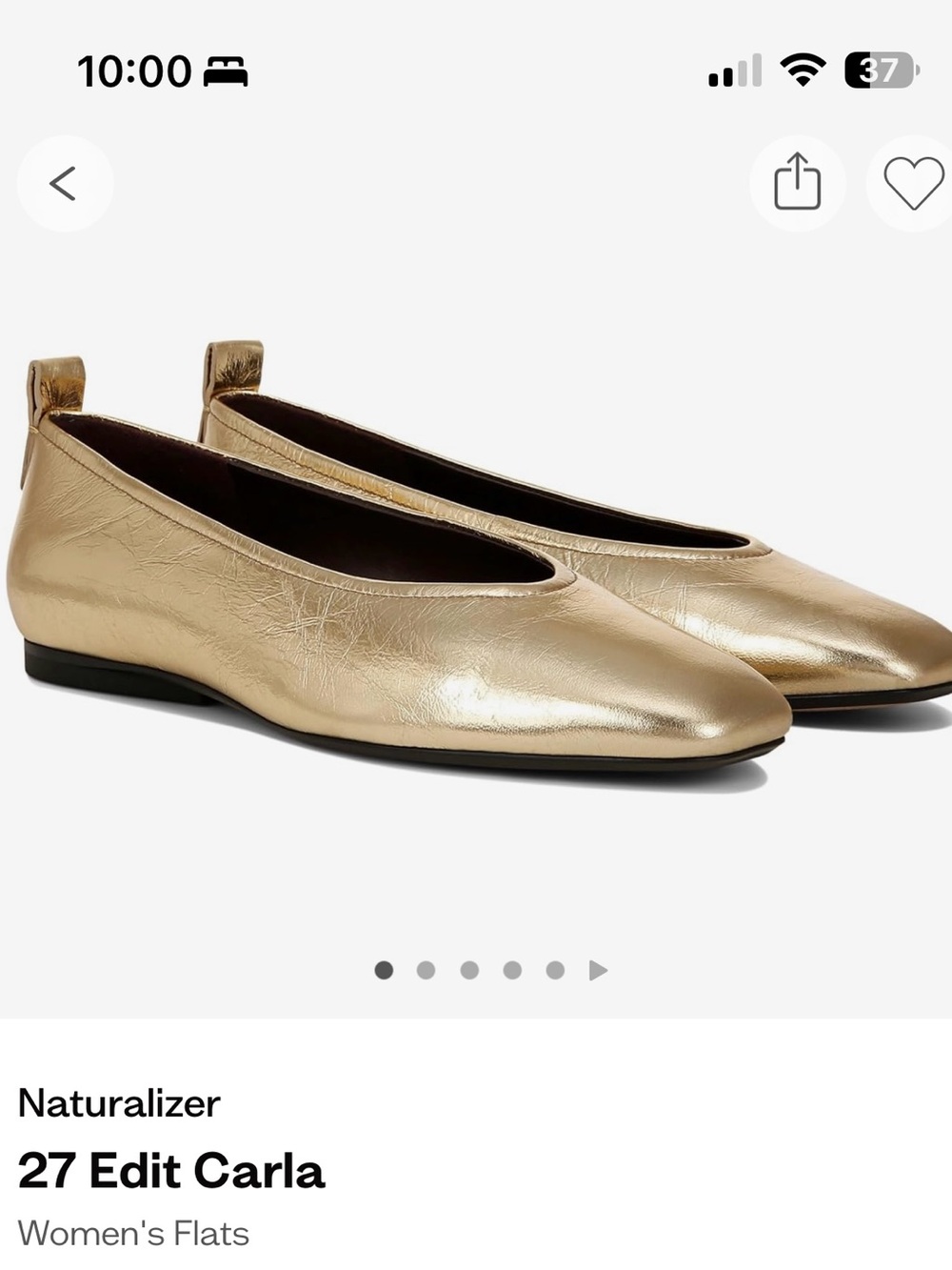Naturalizer 27 Edit Carla Women's Flats in Gold